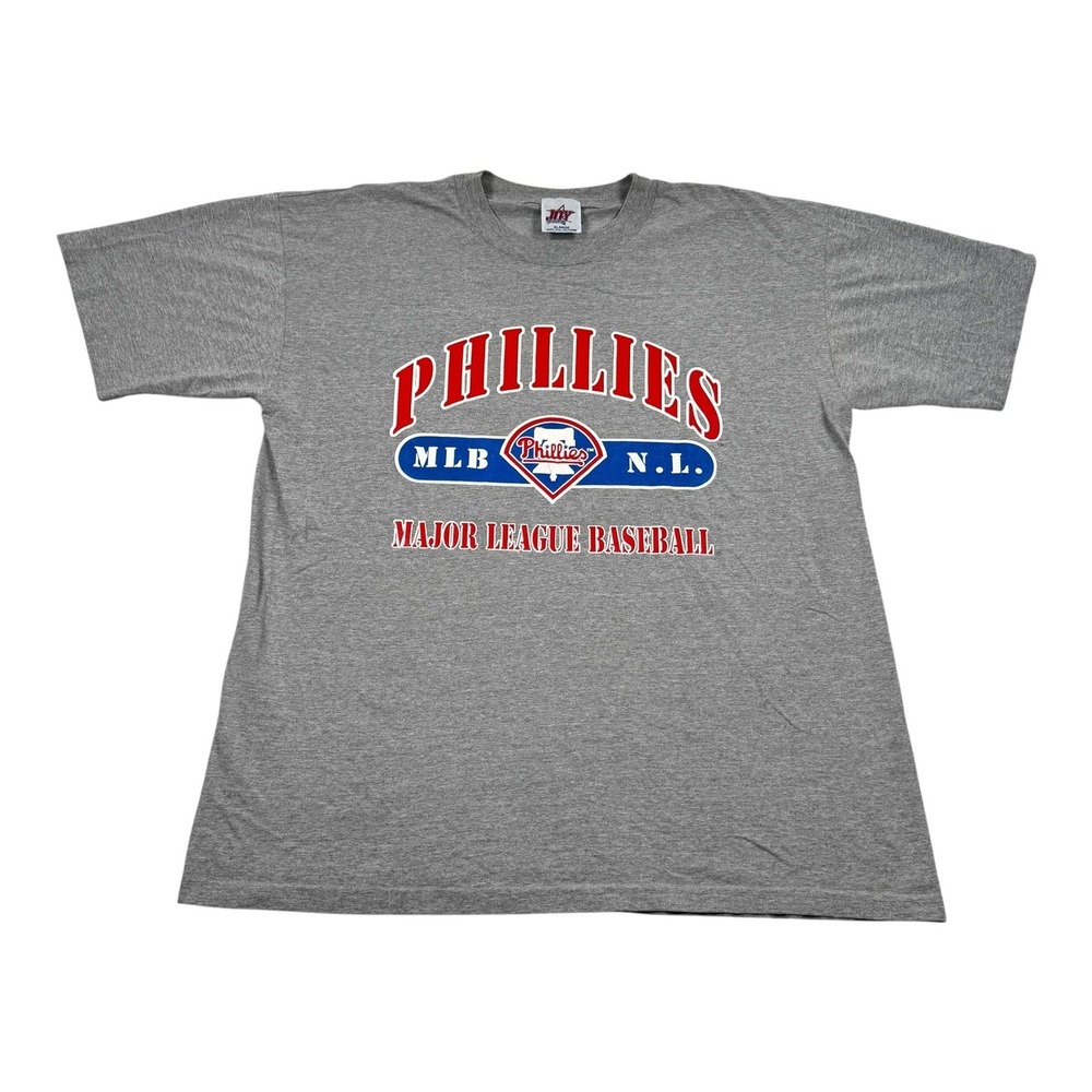Vtg Philadelphia Phillies Shirt Mens XL Gray MLB Baseball Rolen 17 Joy Athletic